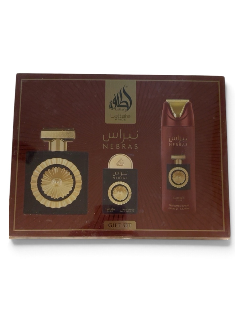 Lattafa Pride Nebras 3-Pc Gift Set EDP 3.4 oz + Mini + Spray NEW